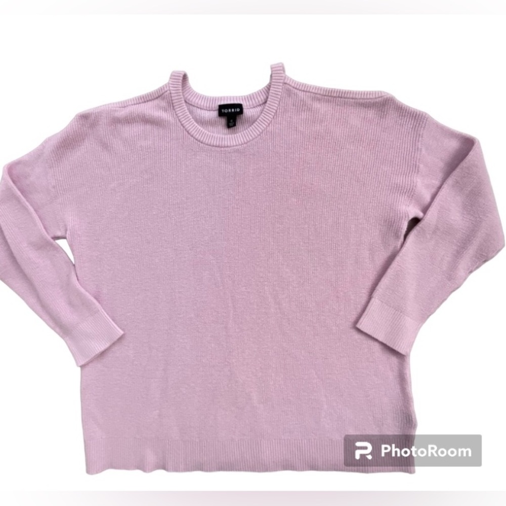 Torrid Cold Shoulder Fine Ribbed Sweater Beautiful Light Pinkish/Lilac S…